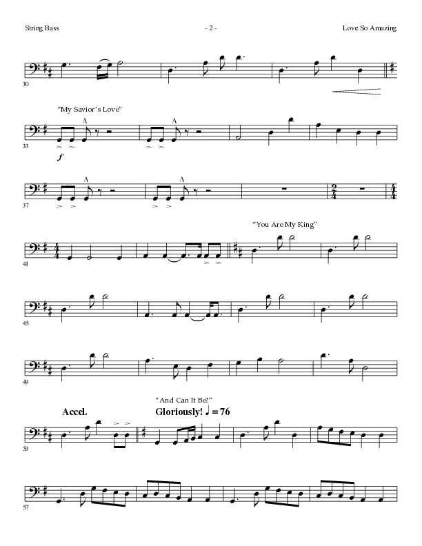 Love So Amazing (Choral Anthem SATB) String Bass (Lillenas Choral / Arr. Marty Parks)