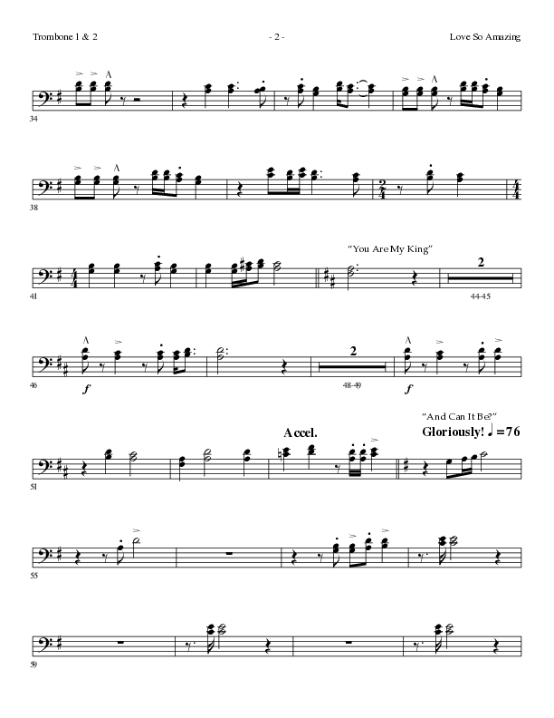 Love So Amazing (Choral Anthem SATB) Trombone 1/2 (Lillenas Choral / Arr. Marty Parks)