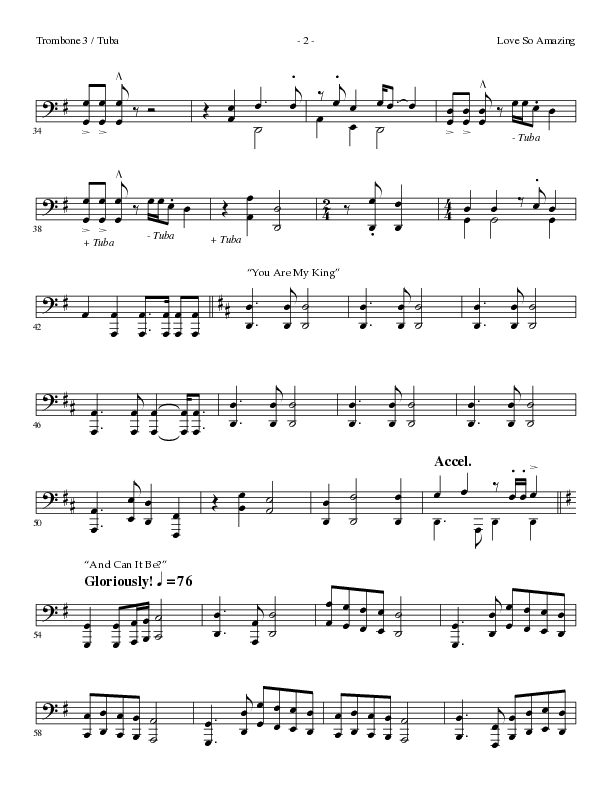 Love So Amazing (Choral Anthem SATB) Trombone 3/Tuba (Lillenas Choral / Arr. Marty Parks)