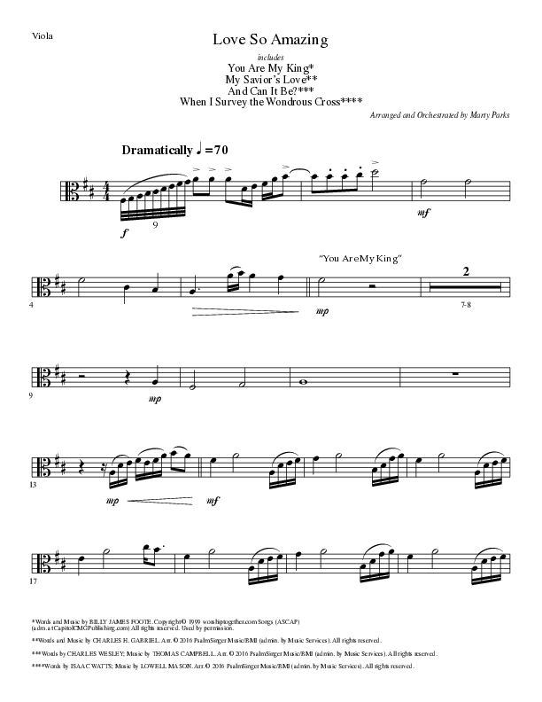 Love So Amazing (Choral Anthem SATB) Viola (Lillenas Choral / Arr. Marty Parks)