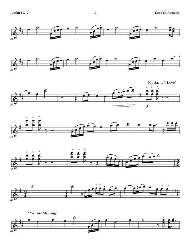 Love So Amazing (Choral Anthem SATB) Violin 1/2 (Lillenas Choral / Arr. Marty Parks)