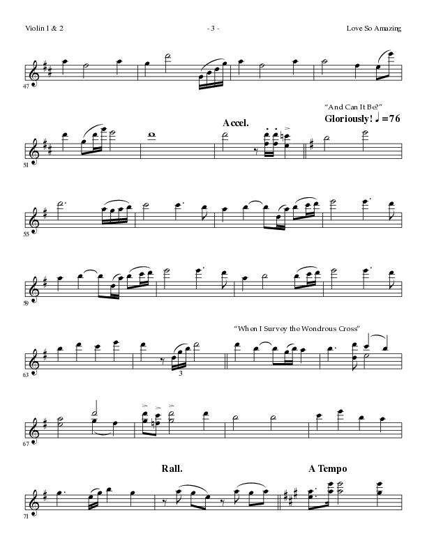 Love So Amazing (Choral Anthem SATB) Violin 1/2 (Lillenas Choral / Arr. Marty Parks)