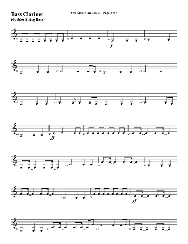 You Alone Can Rescue (Choral Anthem SATB) Bass Clarinet (Word Music Choral / Arr. Gary Rhodes)
