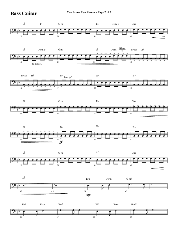 You Alone Can Rescue (Choral Anthem SATB) Bass Guitar (Word Music Choral / Arr. Gary Rhodes)