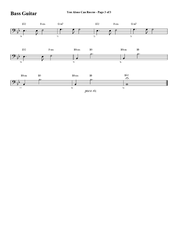 You Alone Can Rescue (Choral Anthem SATB) Bass Guitar (Word Music Choral / Arr. Gary Rhodes)