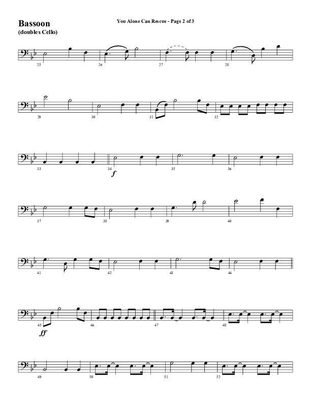 You Alone Can Rescue (Choral Anthem SATB) Bassoon (Word Music Choral / Arr. Gary Rhodes)