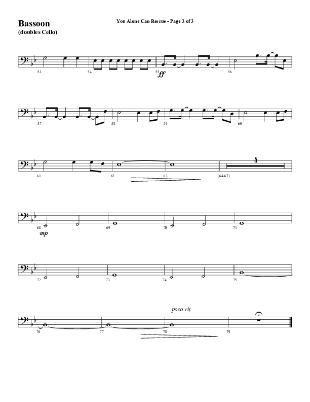 You Alone Can Rescue (Choral Anthem SATB) Bassoon (Word Music Choral / Arr. Gary Rhodes)