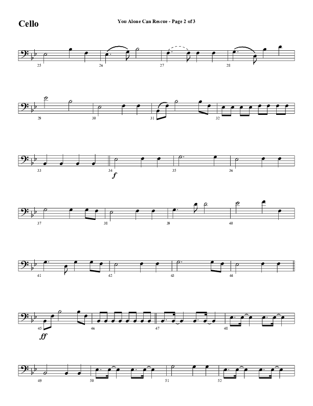You Alone Can Rescue (Choral Anthem SATB) Cello (Word Music Choral / Arr. Gary Rhodes)