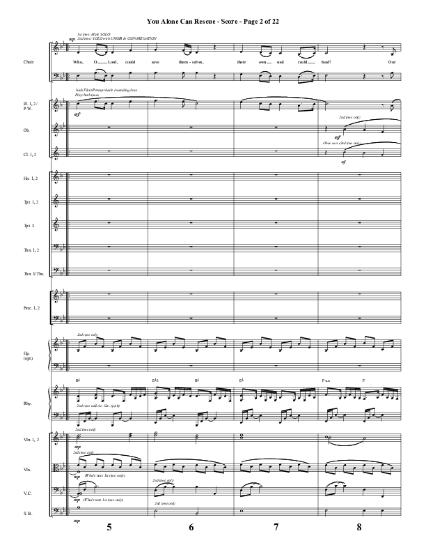 You Alone Can Rescue (Choral Anthem SATB) Orchestration (Word Music Choral / Arr. Gary Rhodes)