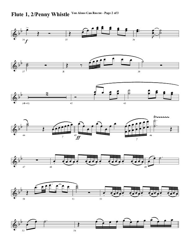 You Alone Can Rescue (Choral Anthem SATB) Flute 1/2 (Word Music Choral / Arr. Gary Rhodes)