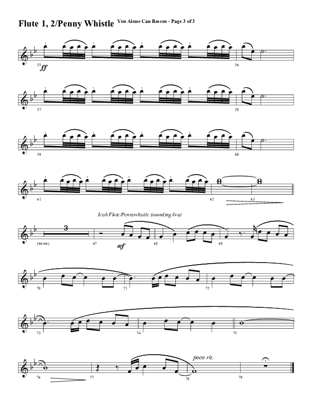 You Alone Can Rescue (Choral Anthem SATB) Flute 1/2 (Word Music Choral / Arr. Gary Rhodes)