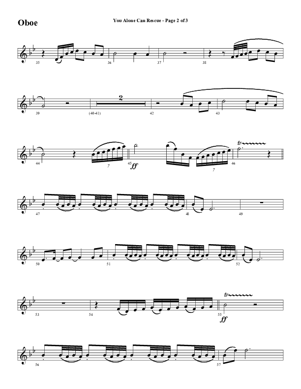 You Alone Can Rescue (Choral Anthem SATB) Oboe (Word Music Choral / Arr. Gary Rhodes)