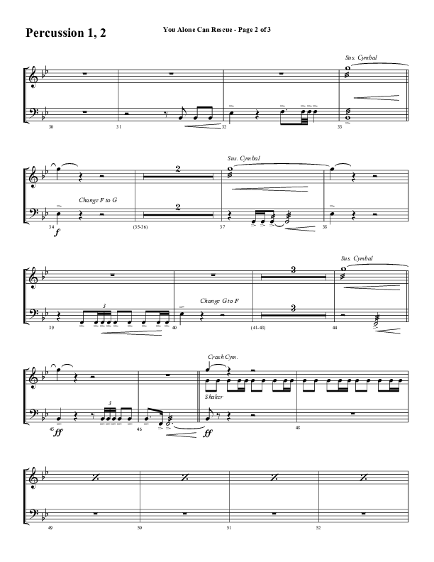 You Alone Can Rescue (Choral Anthem SATB) Percussion 1/2 (Word Music Choral / Arr. Gary Rhodes)