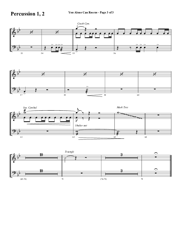You Alone Can Rescue (Choral Anthem SATB) Percussion 1/2 (Word Music Choral / Arr. Gary Rhodes)