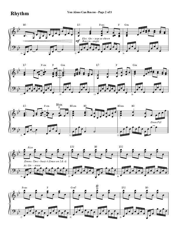 You Alone Can Rescue (Choral Anthem SATB) Rhythm Chart (Word Music Choral / Arr. Gary Rhodes)