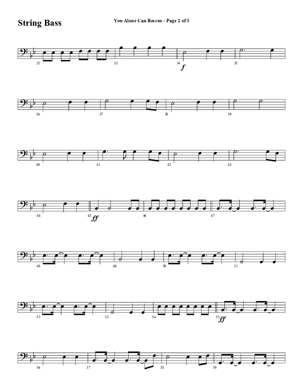 You Alone Can Rescue (Choral Anthem SATB) String Bass (Word Music Choral / Arr. Gary Rhodes)