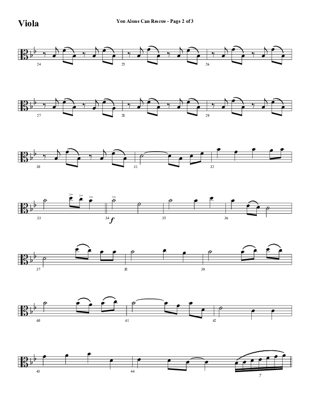 You Alone Can Rescue (Choral Anthem SATB) Viola (Word Music Choral / Arr. Gary Rhodes)