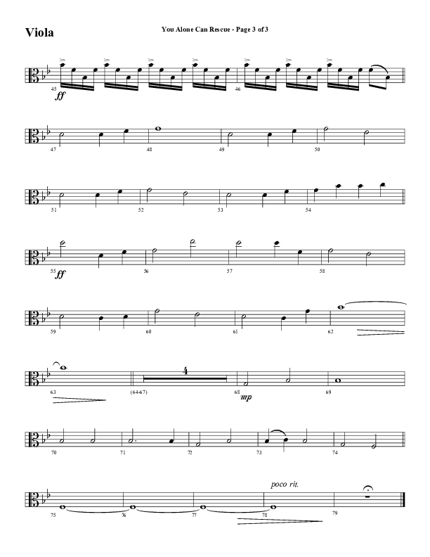 You Alone Can Rescue (Choral Anthem SATB) Viola (Word Music Choral / Arr. Gary Rhodes)