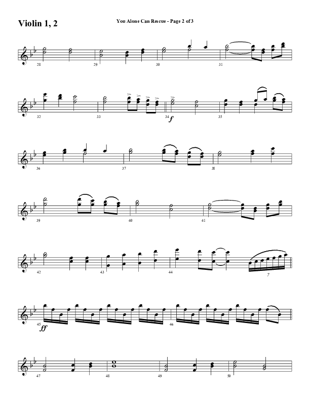 You Alone Can Rescue (Choral Anthem SATB) Violin 1/2 (Word Music Choral / Arr. Gary Rhodes)