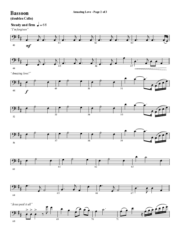 Amazing Love Medley (Choral Anthem SATB) Bassoon (Word Music Choral / Arr. Marty Parks)