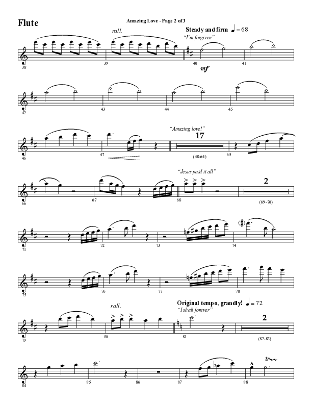Amazing Love Medley (Choral Anthem SATB) Flute (Word Music Choral / Arr. Marty Parks)