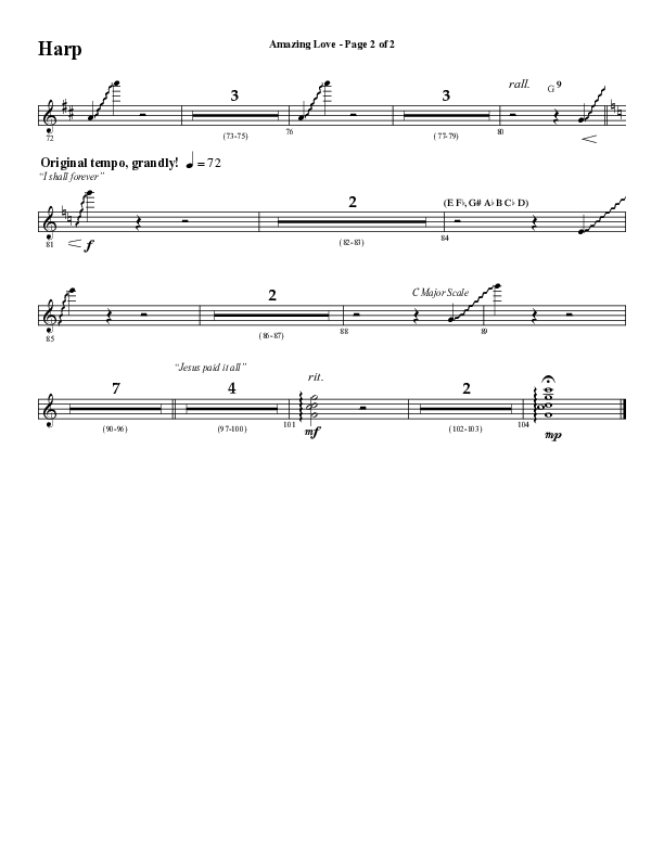 Amazing Love Medley (Choral Anthem SATB) Harp (Word Music Choral / Arr. Marty Parks)