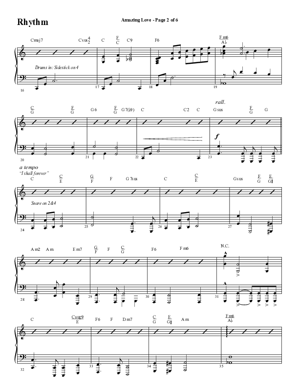 Amazing Love Medley (Choral Anthem SATB) Rhythm Chart (Word Music Choral / Arr. Marty Parks)