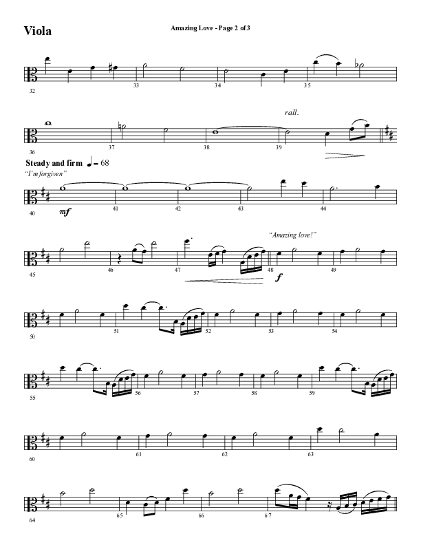 Amazing Love Medley (Choral Anthem SATB) Viola (Word Music Choral / Arr. Marty Parks)