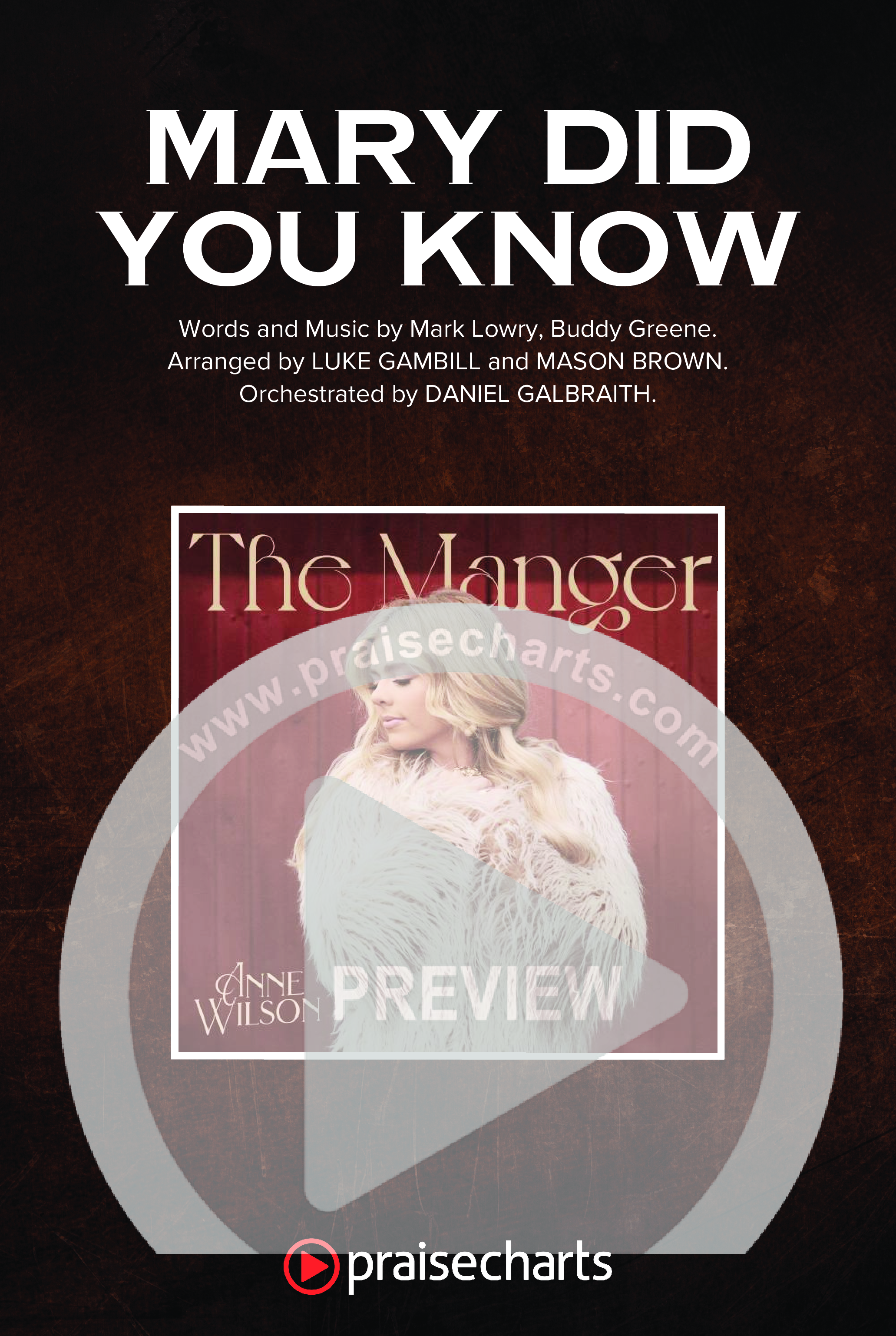 Mary Did You Know (Choral Anthem SATB) Octavo Cover Sheet (Anne Wilson / Arr. Luke Gambill)