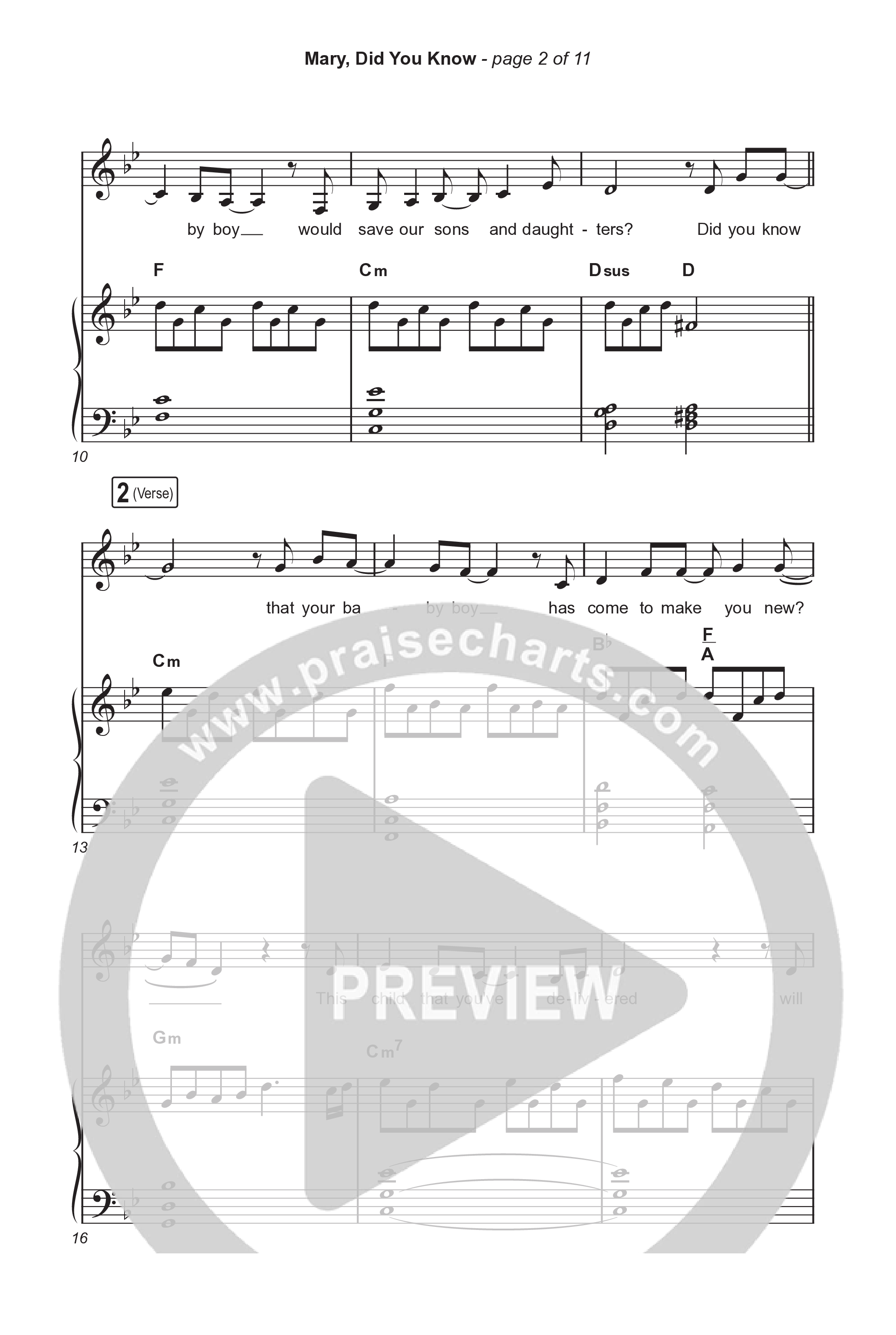 Mary Did You Know (Choral Anthem SATB) Octavo (SATB & Pno) (Anne Wilson / Arr. Luke Gambill)