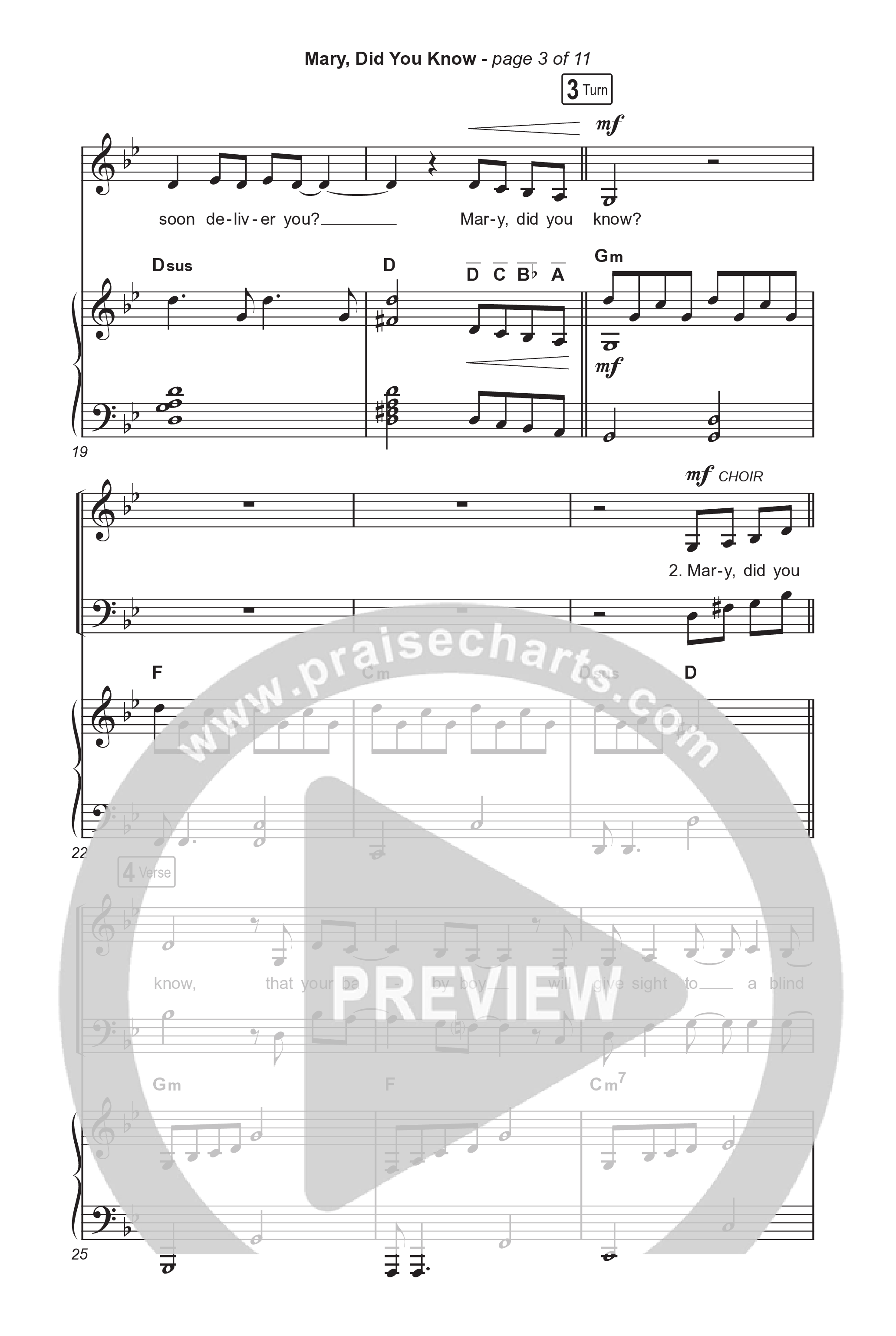 Mary Did You Know (Choral Anthem SATB) Octavo (SATB & Pno) (Anne Wilson / Arr. Luke Gambill)