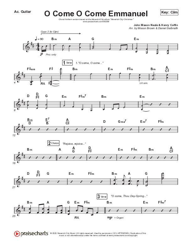 O Come O Come Emmanuel (Choral Anthem SATB) Acoustic Guitar (We The Kingdom / Dante Bowe / Maverick City Music / Arr. Mason Brown)