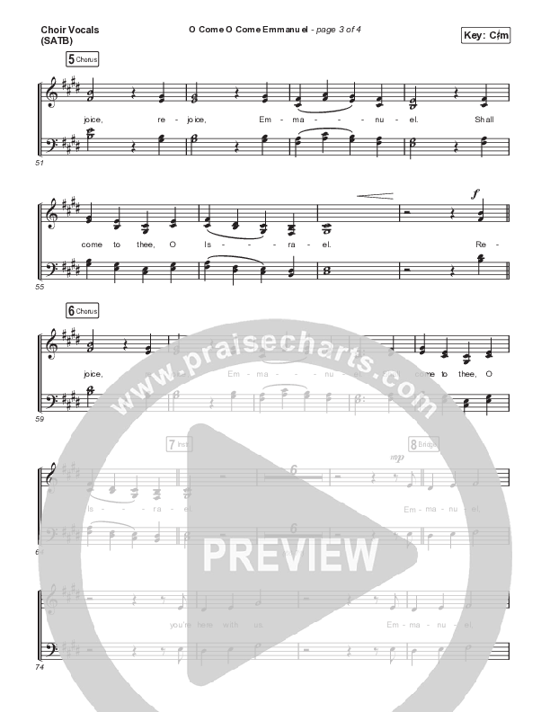 O Come O Come Emmanuel (Choral Anthem SATB) Choir Sheet (SATB) (We The Kingdom / Dante Bowe / Maverick City Music / Arr. Mason Brown)