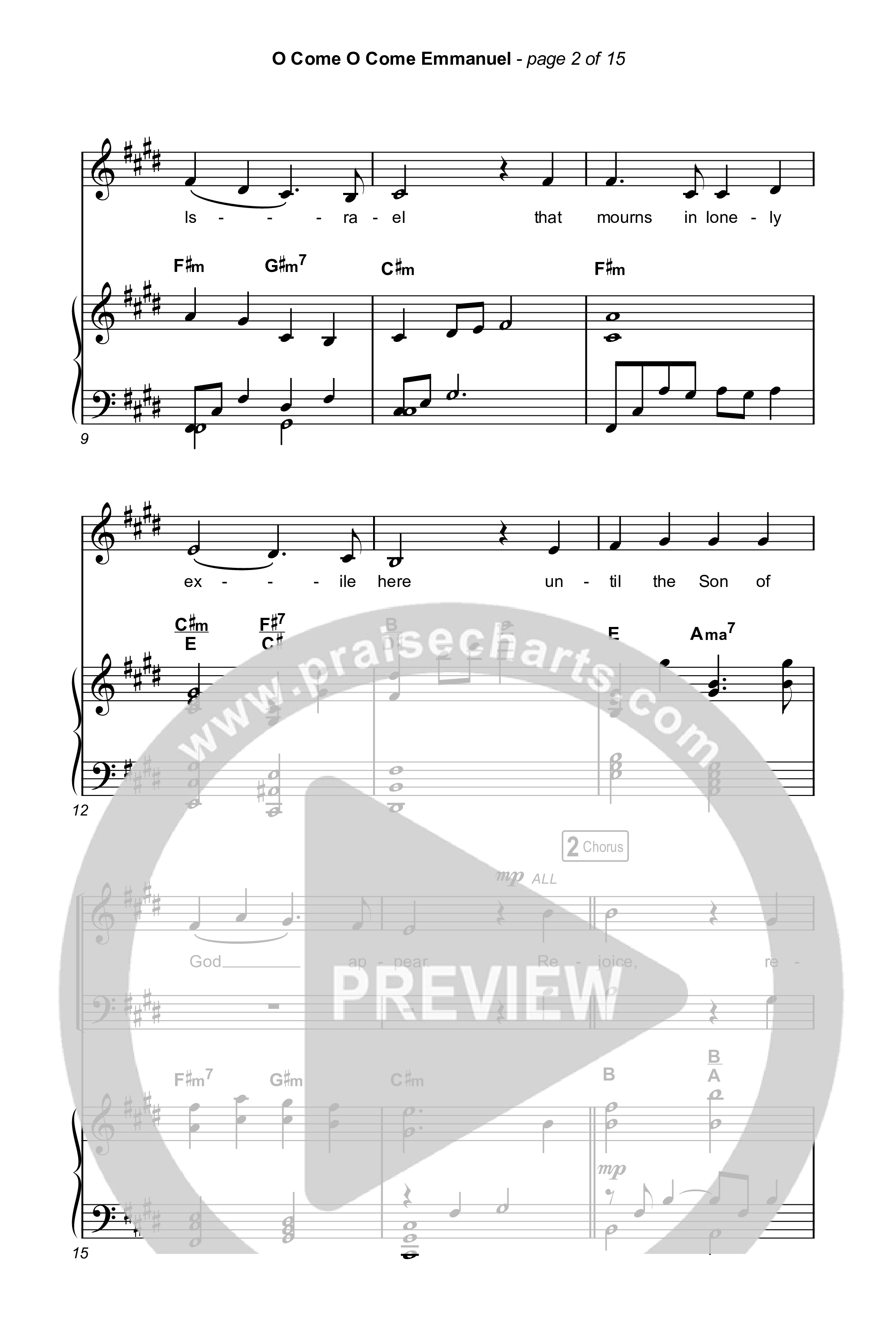 O Come O Come Emmanuel (Choral Anthem SATB) Octavo (SATB & Pno) (We The Kingdom / Dante Bowe / Maverick City Music / Arr. Mason Brown)
