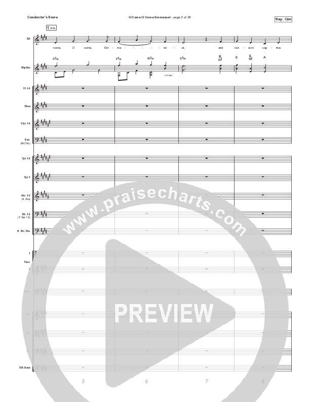 O Come O Come Emmanuel (Choral Anthem SATB) Conductor's Score (We The Kingdom / Dante Bowe / Maverick City Music / Arr. Mason Brown)