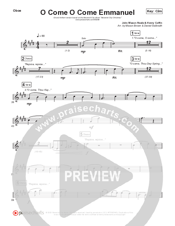 O Come O Come Emmanuel (Choral Anthem SATB) Wind Pack (We The Kingdom / Dante Bowe / Maverick City Music / Arr. Mason Brown)