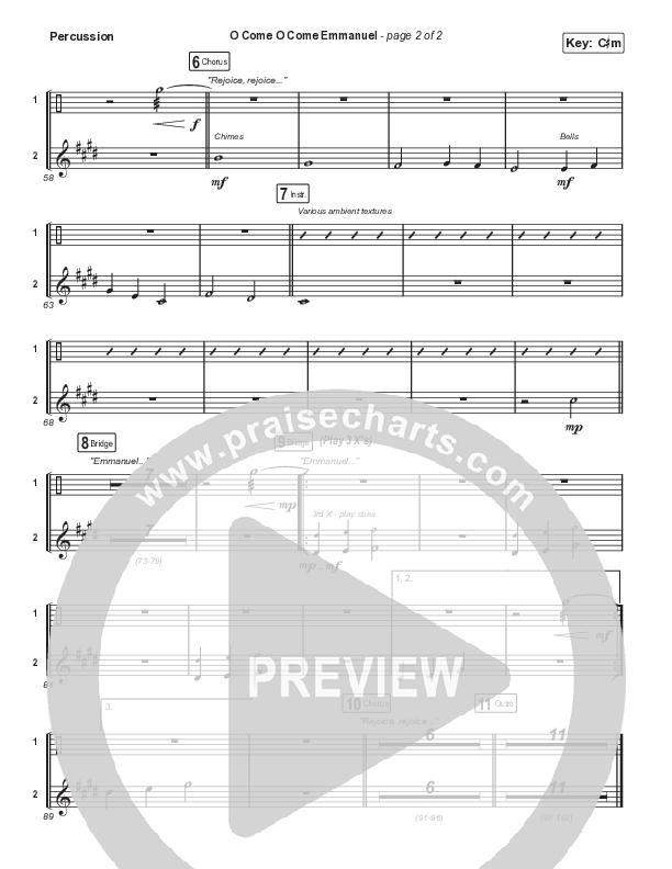 O Come O Come Emmanuel (Choral Anthem SATB) Percussion (We The Kingdom / Dante Bowe / Maverick City Music / Arr. Mason Brown)