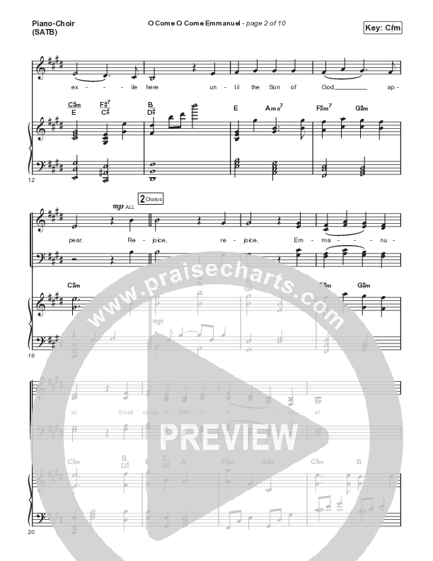 O Come O Come Emmanuel (Choral Anthem SATB) Piano/Vocal (SATB) (We The Kingdom / Dante Bowe / Maverick City Music / Arr. Mason Brown)