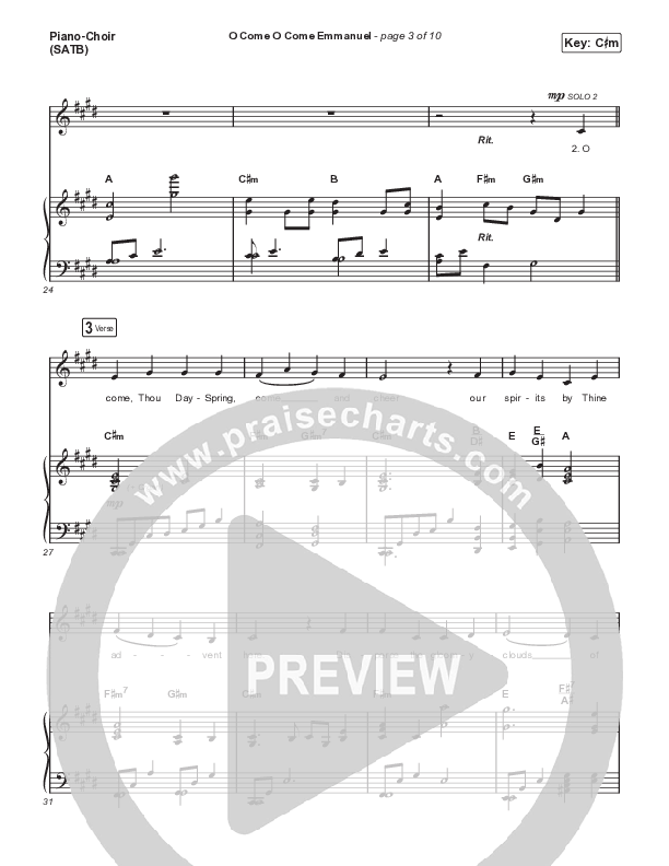 O Come O Come Emmanuel (Choral Anthem SATB) Piano/Vocal (SATB) (We The Kingdom / Dante Bowe / Maverick City Music / Arr. Mason Brown)