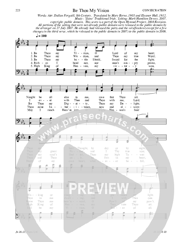 Be Thou My Vision Hymn Sheet (SATB) (Traditional Hymn)
