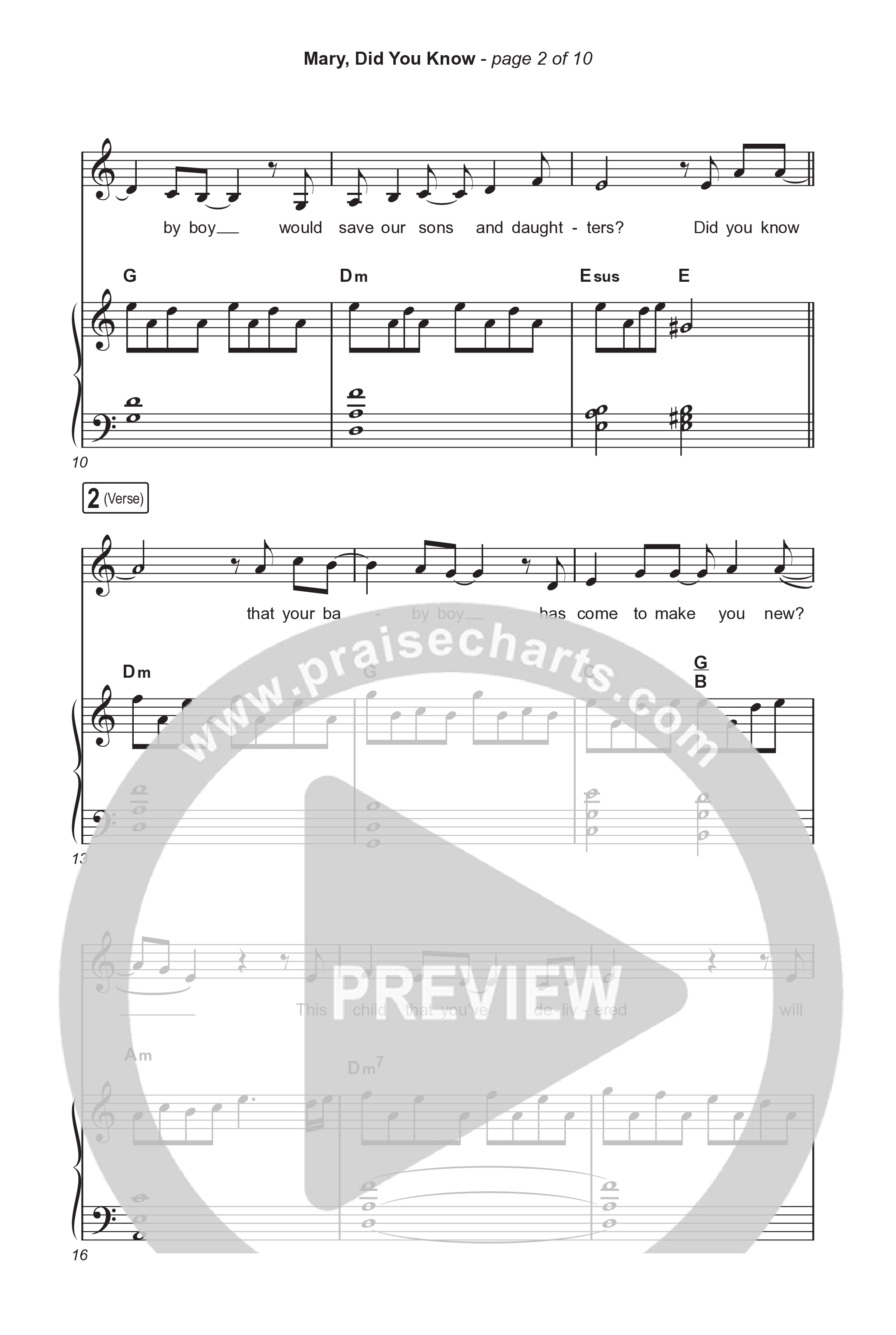 Mary Did You Know (Worship Choir SAB) Octavo (SAB & Pno) (Anne Wilson / Arr. Luke Gambill)