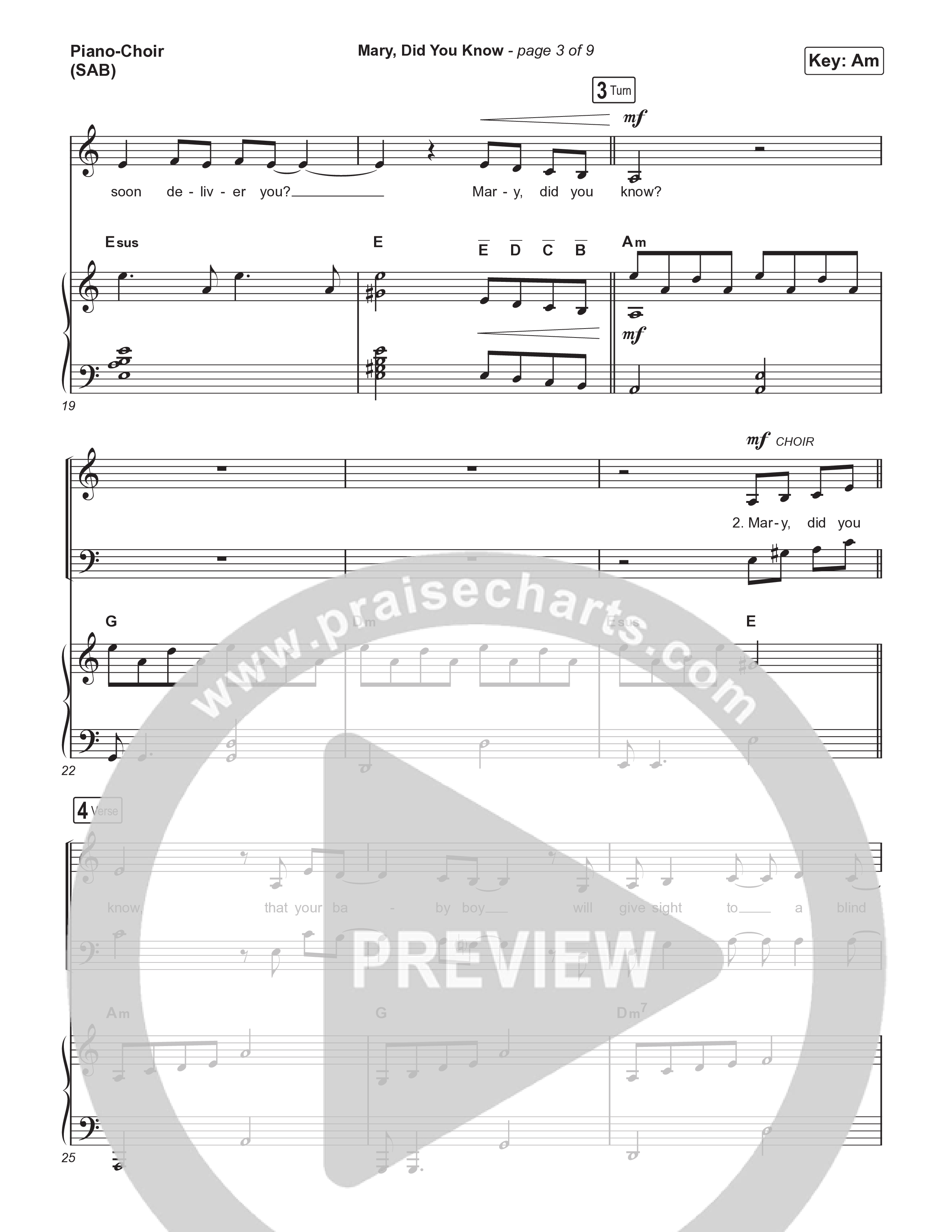 Mary Did You Know (Worship Choir SAB) Piano/Choir (SAB) (Anne Wilson / Arr. Luke Gambill)
