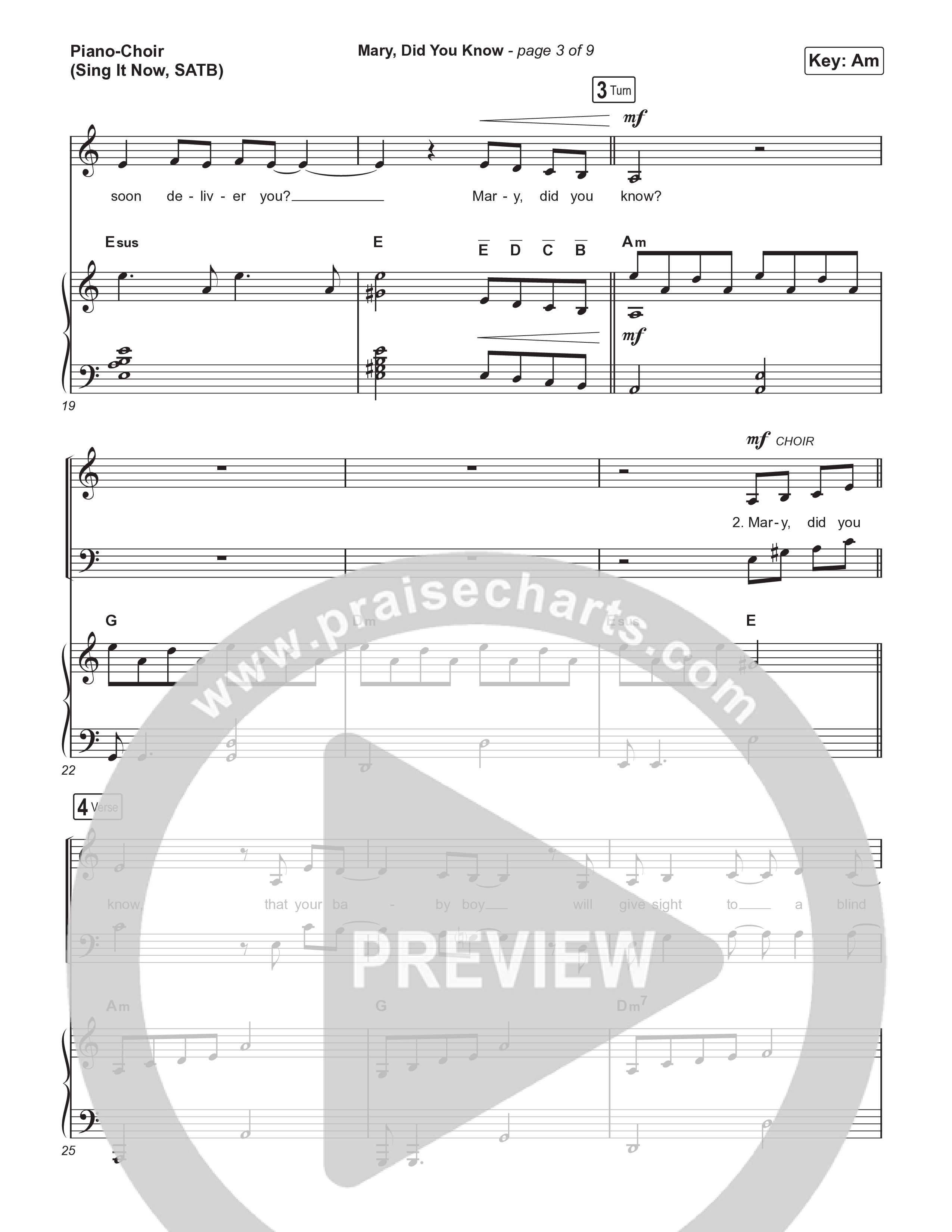 Mary Did You Know (Sing It Now) Piano/Choir (SATB) (Anne Wilson / Arr. Luke Gambill)