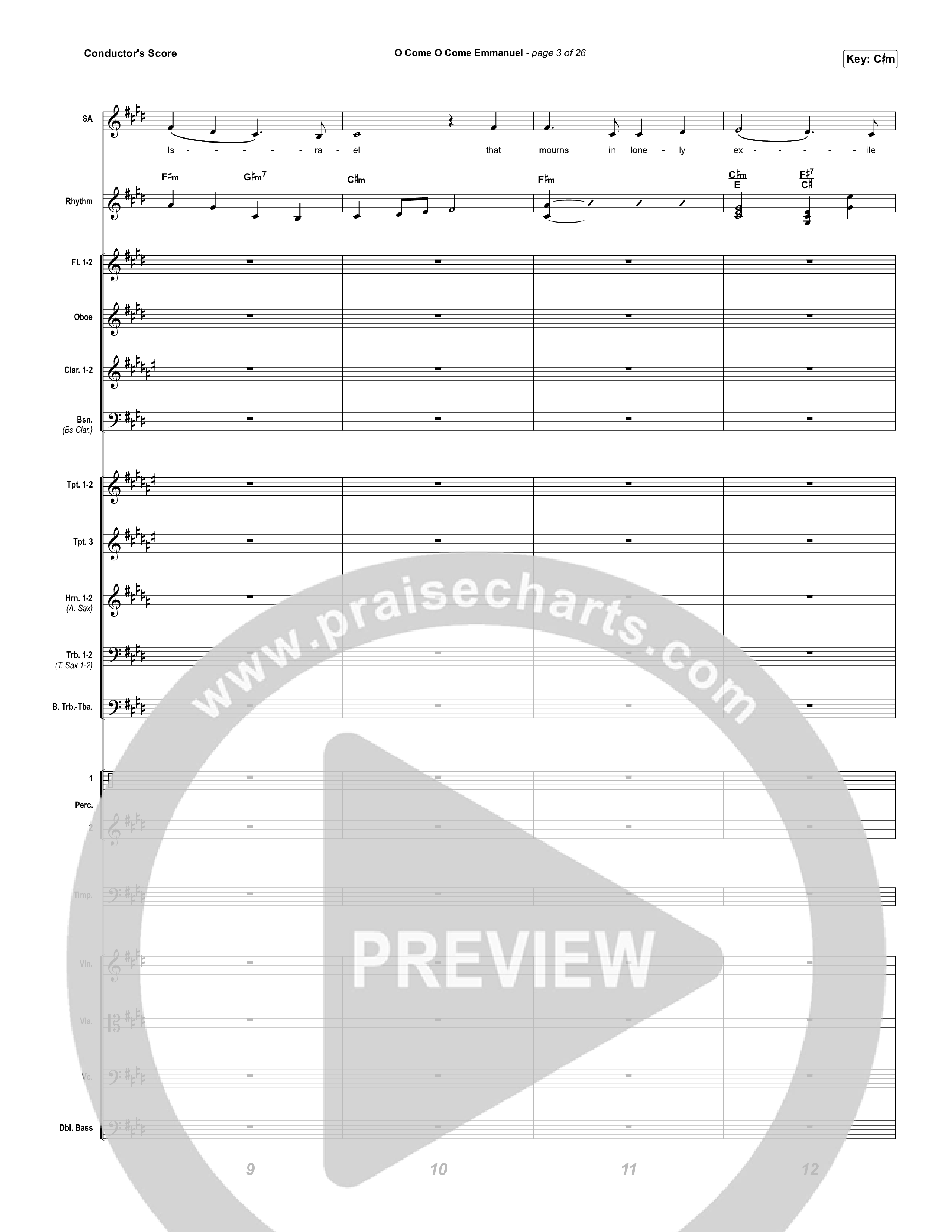 O Come O Come Emmanuel (Worship Choir SAB) Conductor's Score (We The Kingdom / Dante Bowe / Maverick City Music / Arr. Mason Brown)