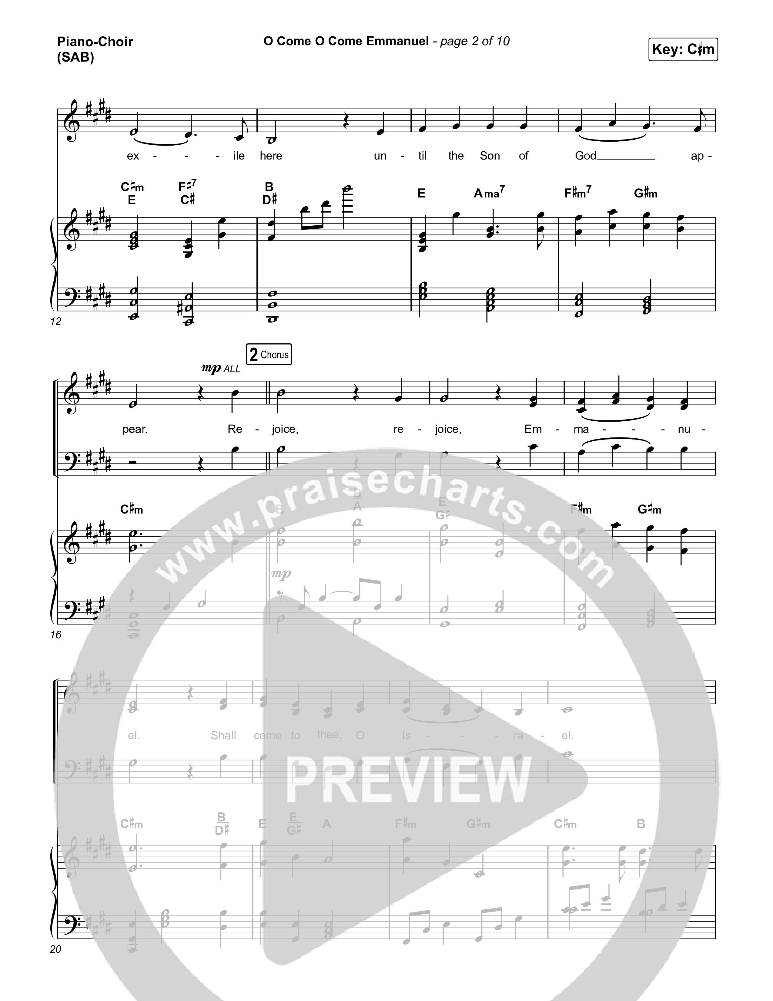 O Come O Come Emmanuel (Worship Choir SAB) Piano/Choir (SAB) (We The Kingdom / Dante Bowe / Maverick City Music / Arr. Mason Brown)