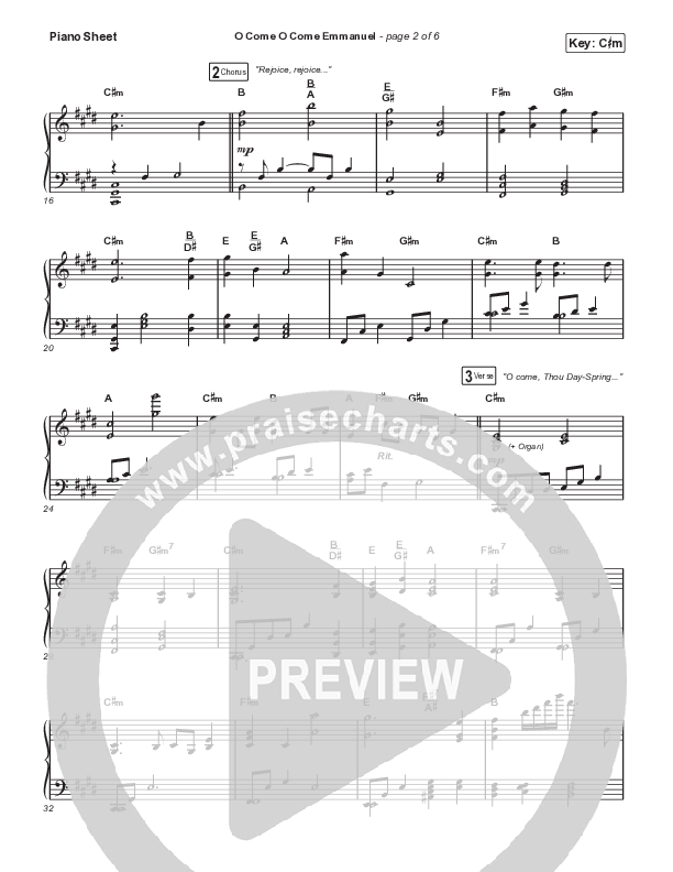 O Come O Come Emmanuel (Worship Choir SAB) Piano Sheet (We The Kingdom / Dante Bowe / Maverick City Music / Arr. Mason Brown)