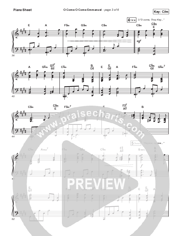 O Come O Come Emmanuel (Worship Choir SAB) Piano Sheet (We The Kingdom / Dante Bowe / Maverick City Music / Arr. Mason Brown)