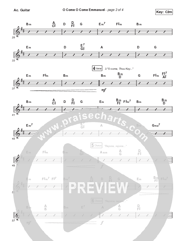 O Come O Come Emmanuel (Unison/2-Part Choir) Acoustic Guitar (We The Kingdom / Dante Bowe / Maverick City Music / Arr. Mason Brown)