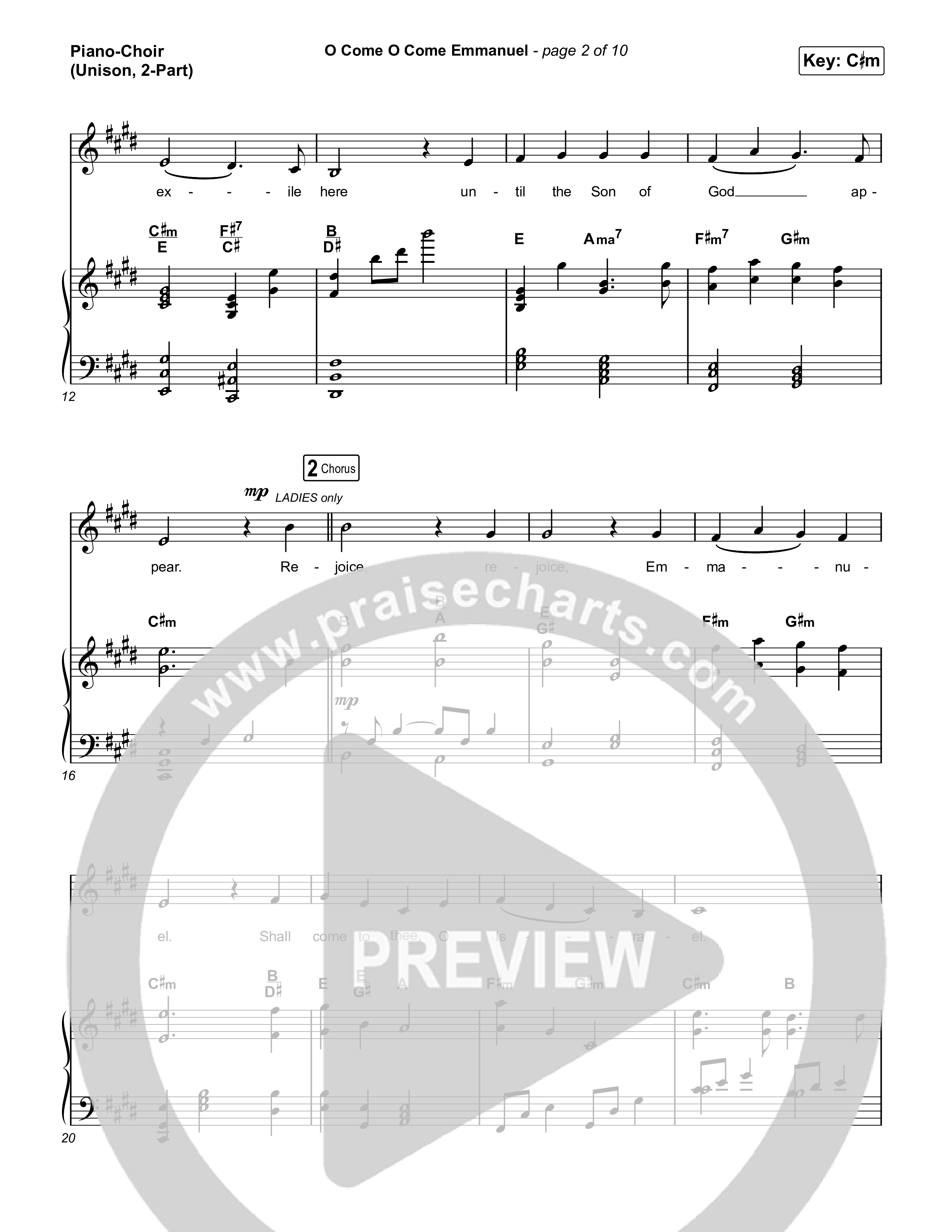 O Come O Come Emmanuel (Unison/2-Part Choir) Piano/Choir  (Uni/2-Part) (We The Kingdom / Dante Bowe / Maverick City Music / Arr. Mason Brown)