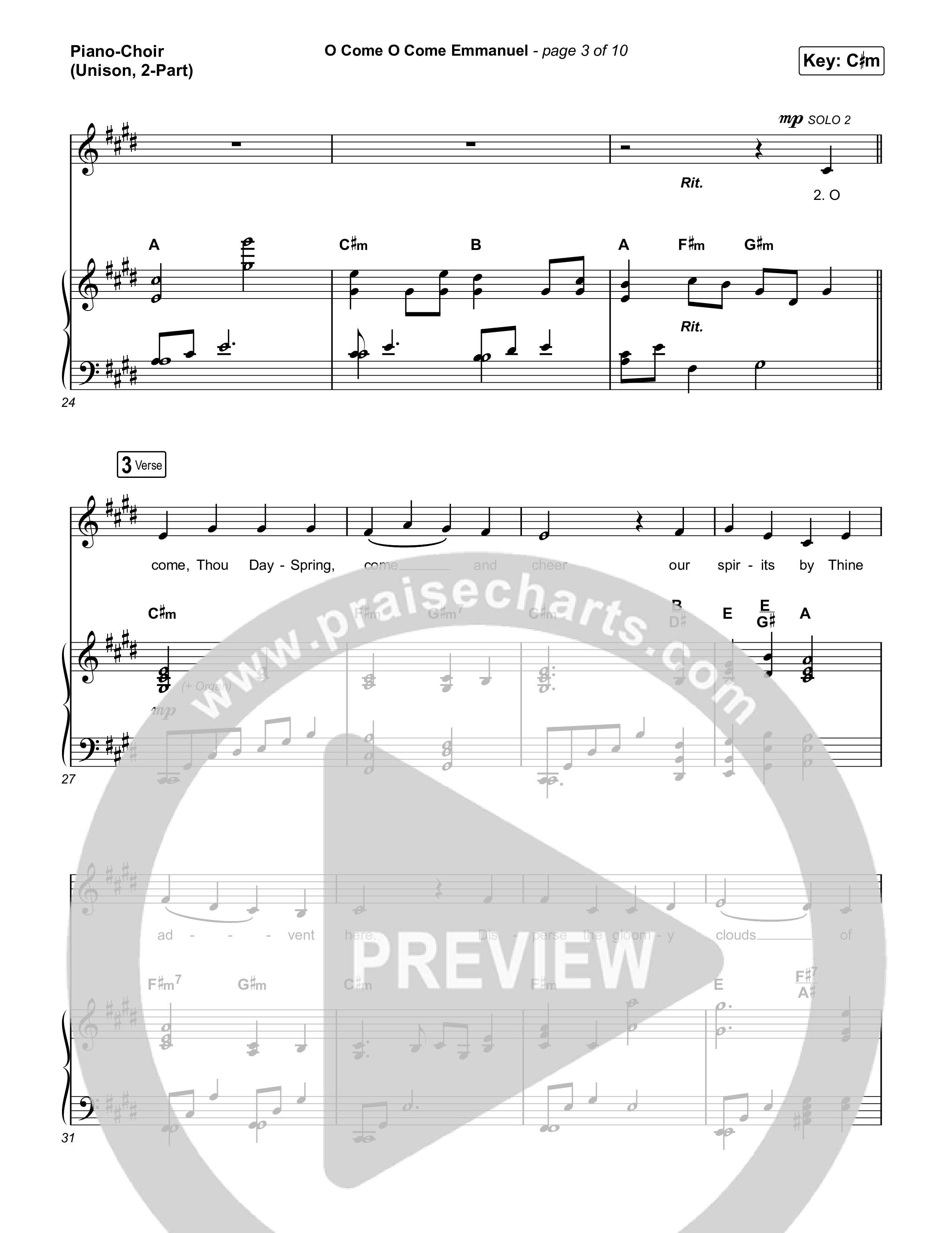 O Come O Come Emmanuel (Unison/2-Part Choir) Piano/Choir (Uni/2-Part) (We The Kingdom / Dante Bowe / Maverick City Music / Arr. Mason Brown)